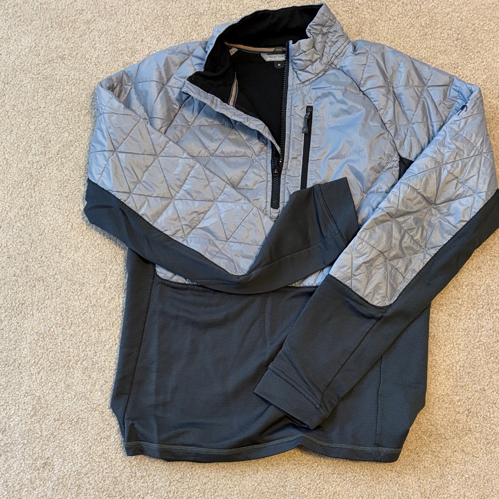 Smartwool Quilted Half-Zip in Gray and Black